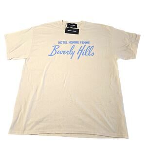 Homme Femme Oversized Sz XL Cream Hotel Beverly Hills Shirt